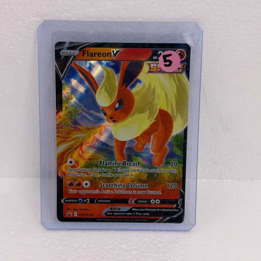 Pokémon TCG Flareon V SWSH149 Black Star Promo Full Art Card